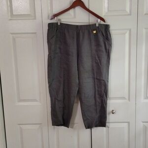 Ellen Tracy charcoal high rise cropped pockets size XL